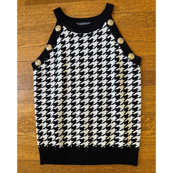 Balmain Tops - Balmain Paris Houndstooth Tank Top Size Medium